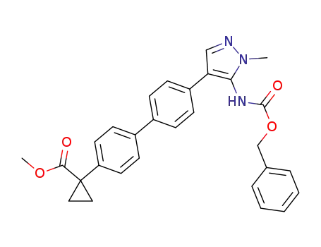 methyl 1-(4'-(5-(benzyloxycarbonylamino)-1-methyl-1H-pyrazol-4-yl)biphenyl-4-yl)cyclopropanecarboxylate