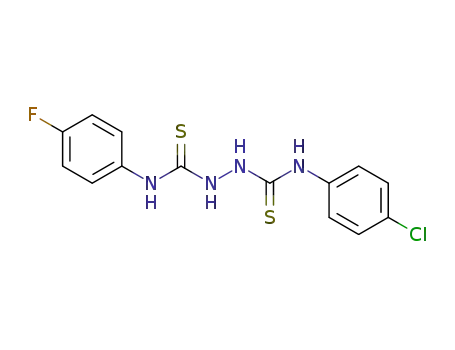 Molecular Structure of 404-58-0 (N-(4-chlorophenyl)-N'-(4-fluorophenyl)hydrazine-1,2-dicarbothioamide)