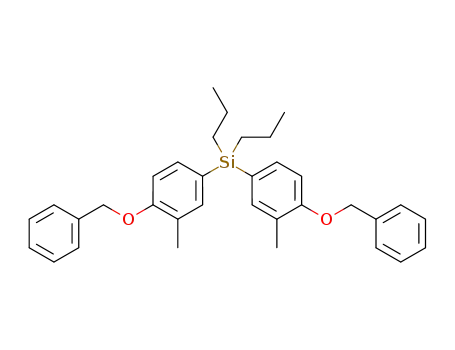 Molecular Structure of 1595163-98-6 (bis(4-(benzyloxy)-3-methylphenyl)dipropylsilane)