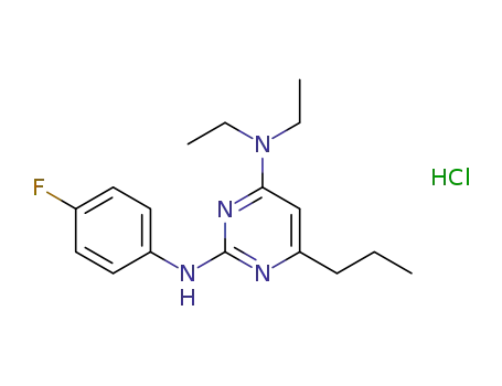 Molecular Structure of 1394851-74-1 (N<sub>4</sub>,N<sub>4</sub>-diethyl-N<sub>2</sub>-(4-fluorophenyl)-6-propylpyrimidine-2,4-diamine hydrochloride)