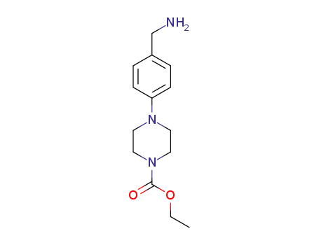Molecular Structure of 1359964-17-2 (ethyl 4-(4-(aminomethyl)phenyl)piperazine-1-carboxylate)