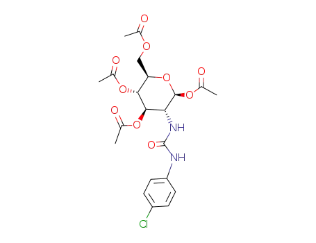 1,3,4,6-tetra-O-acetyl-2-<3-(4-chlorophenylureido)>-2-deoxy-β-D-glucopyranose