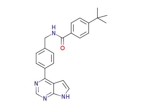 Molecular Structure of 1607005-15-1 (N-(4-(7H-pyrrolo[2,3-d]pyrimidin-4-yl)benzyl)-4-(tert-butyl)benzamide)