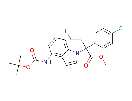 methyl 2-(4-(tert-butoxycarbonylamino)-1H-indol-1-yl)-2-(4-chlorophenyl)-4-fluorobutanoate