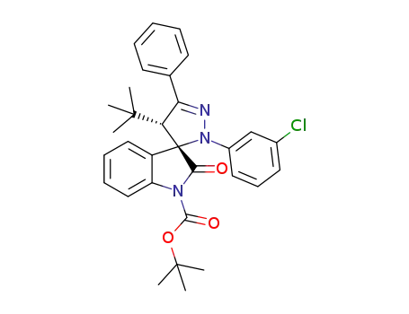 tert-butyl 4'-tert-butyl-2'-(3-chlorophenyl)-2-oxo-5'-phenyl-2',4'-dihydrospiro[indoline-3,3'-pyrazole]-1-carboxylate