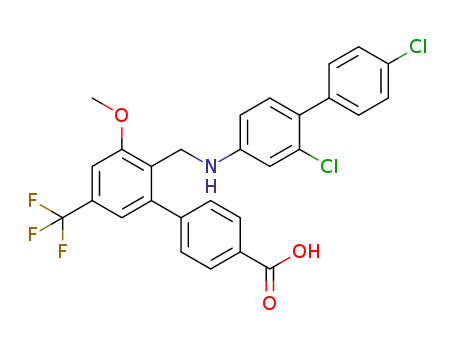 2'-(((2,4'-dichloro-[1,1'-biphenyl]-4-yl)amino)methyl)-3'-methoxy-5'-(trifluoromethyl)-[1,1'-biphenyl]-4-carboxylic acid