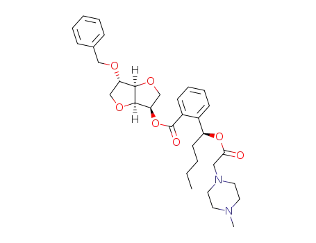 2-benzyloxy-5-{2-[(S)-(+)-1-(2-(4-methylpiperazin-1-yl)acetoxy)]pentyl}benzoate-1,4:3,6-dianhydro-D-glucitol