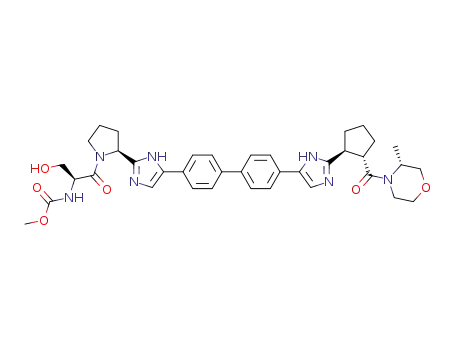 methyl ((S)-3-hydroxy-1-((S)-2-(5-(4-(2-((1S,2S)-2-((R)-3-methylmorpholine-4-carbonyl)cyclopentyl)-1H-imidazol-5-yl)-[1,1'-biphenyl]-4-yl)-1H-imidazol-2-yl)pyrrolidin-1-yl)-1-oxopropan-2-yl)carbamate