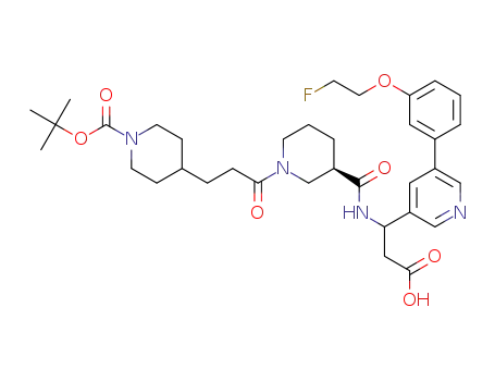 3-({[(3R)-1-{3-[1-(tert-butoxycarbonyl)piperidin-4-yl]propan oyl}piperidin-3-yl]carbonyl}amino)-3-{5-[3-(2-fluoroethoxy)phenyl]pyridin-3-yl}propanoic acid