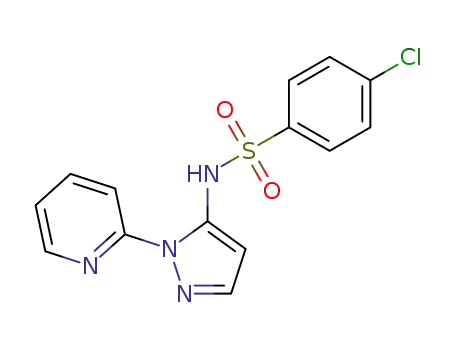 Molecular Structure of 1620335-76-3 (4-chloro-N-(1-(pyridin-2-yl)-1H-pyrazol-5-yl)benzenesulfonamide)