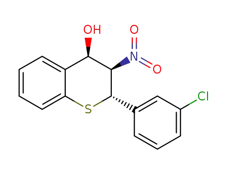 Molecular Structure of 1574615-26-1 ((2S,3R,4R)-2-(3-chlorophenyl)-3-nitrothiochroman-4-ol)