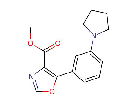 Molecular Structure of 1394161-89-7 (methyl 5-(3-(pyrrolidin-1-yl)phenyl)oxazole-4-carboxylate)