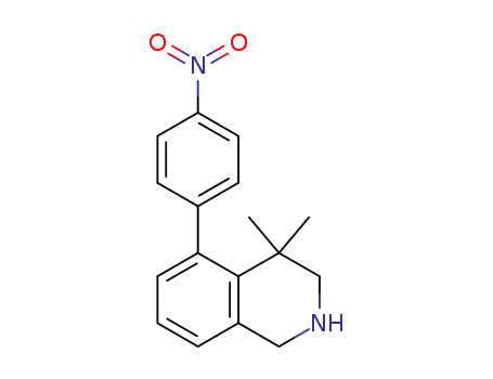 Molecular Structure of 1430563-83-9 (4,4-dimethyl-5-(4-nitrophenyl)-1,2,3,4-tetrahydroisoquinoline)