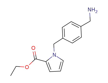 Molecular Structure of 1138159-55-3 (ethyl 1-(4-(aminomethyl)benzyl)-1H-pyrrole-2-carboxylate)