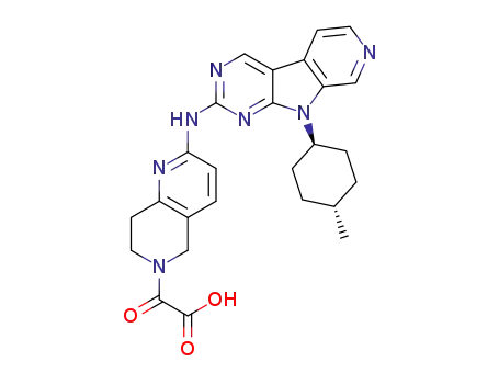 Molecular Structure of 1401033-87-1 (2-[2-({9-[(1r,4r)-4-methylcyclohexyl]-9H-pyrido[4',3':4,5]pyrrolo[2,3-d]pyrimidin-2-yl}amino)-7,8-dihydro-1,6-naphthyridin-6(5H)-yl]-2-oxoacetic acid)