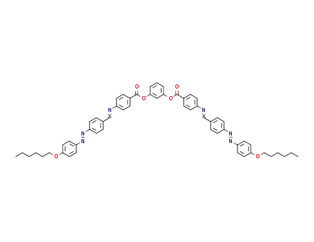 Molecular Structure of 1637480-23-9 (1,3-phenylene bis(4-(4-((4-hexyloxyphenyl)azo)benzylideneamino)benzoate))