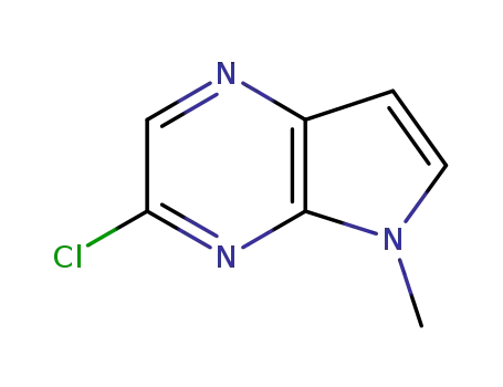 Molecular Structure of 1111638-11-9 (5H-Pyrrolo[2,3-b]pyrazine, 3-chloro-5-Methyl-)
