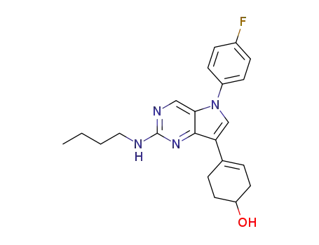 4-(2-(butylamino)-5-(4-fluorophenyl)-5H-pyrrolo[3,2-d]pyrimidin-7-yl)cyclohex-3-enol?