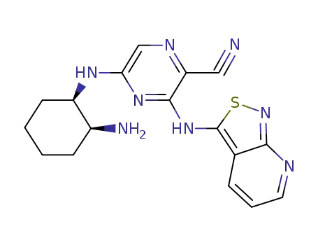5-((1R,2S)-2-aminocyclohexylamino)-3-(isothiazolo[3,4-b]pyridin-3-ylamino)pyrazine-2-carbonitrile
