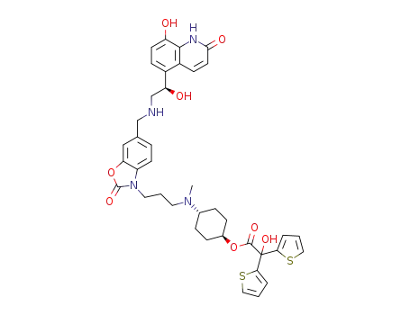 trans-4-[{3-[6-({[(2R)-2-hydroxy-2-(8-hydroxy-2-oxo-1,2-dihydroquinolin-5-yl)ethyl] amino}methyl)-2-oxo-1,3-benzoxazol-3(2H)-yl]propyl}(methyl)amino]cyclohexyl hydroxy(di-2-thienyl)acetate