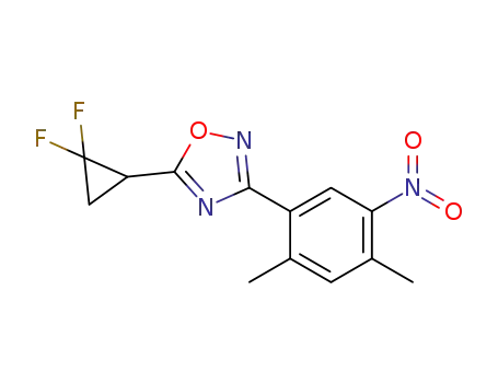 Molecular Structure of 1426449-92-4 (5-(2,2-difluorocyclopropyl)-3-(2,4-dimethyl-5-nitrophenyl)-1,2,4-oxadiazole)