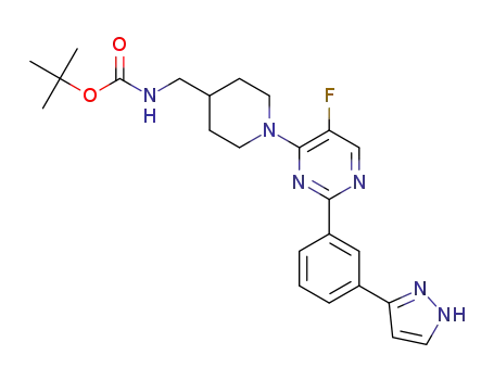 tert-butyl (1-(2-(3-(1H-pyrazol-3-yl)phenyl)-5-fluoropyrimidin-4-yl)piperidin-4-yl)methylcarbamate