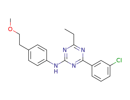 4-(3-chlorophenyl)-6-ethyl-N-(4-(2-methoxyethyl)phenyl)-1,3,5-triazin-2-amine