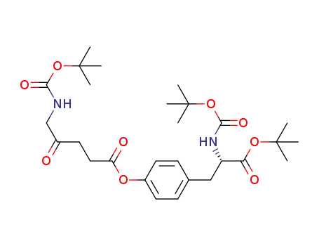 Molecular Structure of 1613227-00-1 ((S)-4-(3-(tert-butoxy)-2-((tert-butoxycarbonyl)amino)-3-oxopropyl)phenyl 5-((tert-butoxycarbonyl)amino)-4-oxopentanoate)