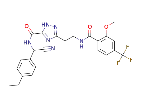 5-[2-(2-methoxy-4-trifluoromethyl-benzoylamino)-ethyl]-2H-[1,2,4]triazole-3-carboxylic acid [cyano-(4-ethyl-phenyl)-methyl]-amide