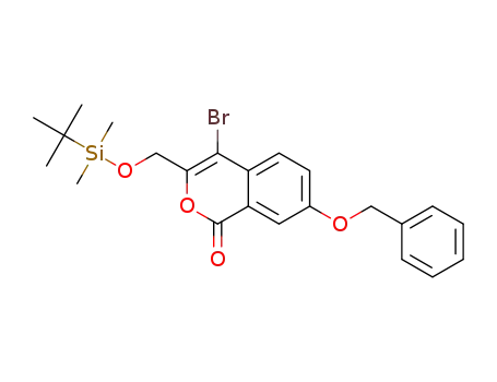 7-benzyloxy-4-bromo-3-(tert-butyldimethylsilanyloxymethyl)isochromen-1-one