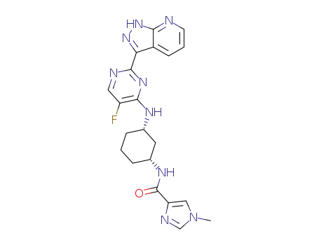 N-((1R,3S)-3-((5-fluoro-2-(1H-pyrazolo[3,4-b]pyridin-3-yl)pyrimidin-4-yl)amino)cyclohexyl)-1-methyl-1H-imidazole-4-carboxamide