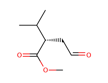 Molecular Structure of 921630-66-2 (Butanoic acid, 3-methyl-2-(2-oxoethyl)-, methyl ester, (2S)-)