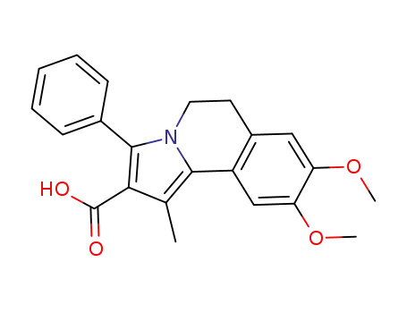 Molecular Structure of 1428796-41-1 (8,9-dimethoxy-1-methyl-3-phenyl-5,6-dihydropyrrolo[2,1-a]isoquinoline-2-carboxylic acid)