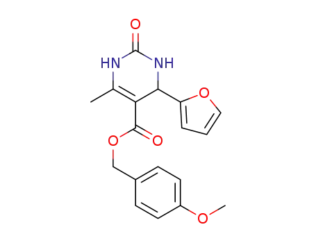 Molecular Structure of 1430815-67-0 (4-methoxybenzyl 4-(furan-2-yl)-6-methyl-2-oxo-1,2,3,4-tetrahydropyrimidine-5-carboxylate)