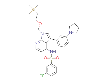 3-chloro-N-(3-(3-(pyrrolidin-1-yl)phenyl)-1-((2-(trimethylsilyl)ethoxy)methyl)-1H-pyrrolo[2,3-b]pyridin-4-yl)benzenesulfonamide