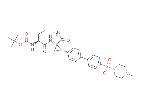 tert-butyl (S)-1-((1S,2S)-1-carbamoyl-2-(4'-(4-methylpiperazin-1-yl-sulfonyl)biphenyl-4-yl)cyclopropylamino)-1-oxobutan-2-ylcarbamate
