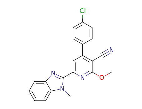 4-(4-chlorophenyl)-2-methoxy-6-(1-methyl-1H-benzimidazol-2-yl)-3-pyridinecarbonitrile