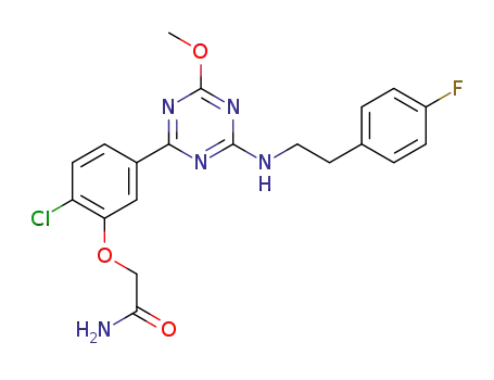 2-[2-chloro-5-(4-{[2-(4-fluorophenyl)ethyl]amino}-6-methoxy-1,3,5-triazin-2-yl)phenoxy]acetamide