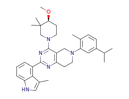 (S)-6-(5-isopropyl-2-methylphenyl)-4-(4-methoxy-3,3-dimethylpiperidin-1-yl)-2-(3-methyl-1H-indol-4-yl)-5,6,7,8-tetrahydropyrido[4,3-d]pyrimidine