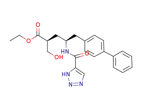 Molecular Structure of 1394048-69-1 ((2S,4S)-5-Biphenyl-4-yl-2-hydroxymethyl-4-[(3H-[1,2,3]triazole-4-carbonyl)-amino]-pentanoic acid ethyl ester)
