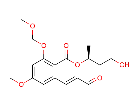 Molecular Structure of 1383610-33-0 ((2S)-4-hydroxybutan-2-yl 4-methoxy-2-(methoxymethoxy)-6-[(1E)-3-oxoprop-1-en-1-yl]benzoate)