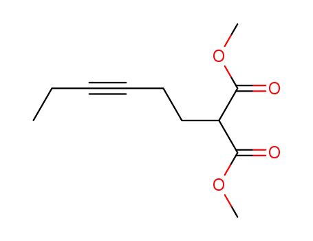 Molecular Structure of 851315-46-3 (Propanedioic acid, 3-hexynyl-, dimethyl ester)