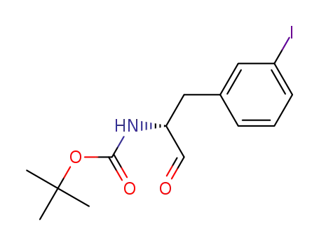 Molecular Structure of 1435480-09-3 ([(R)-1-formyl-2-(3-iodo-phenyl)-ethyl]-carbamic acid tert-butyl ester)