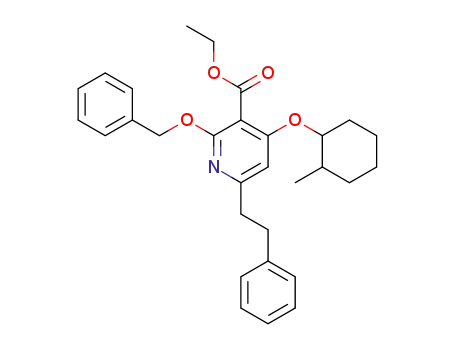 Molecular Structure of 1430415-02-3 (ethyl 2-(benzyloxy)-4-(2-methylcyclohexyloxy)-6-phenethyl nicotinate)