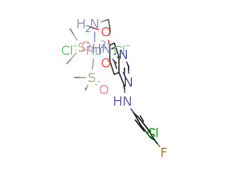 Ru<SUP>II</SUP>Cl<sub>2</sub>(DMSO)2(4-(3'-chloro-4'-fluoroanilino)-6-(2-(2-aminoethyl)aminoethoxy)-7-methoxyquinazoline)