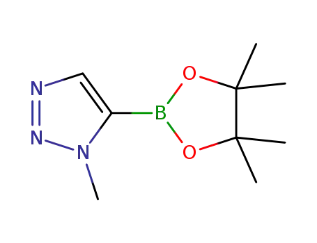 Molecular Structure of 1047636-97-4 (1-Methyl-5-(4,4,5,5-tetramethyl-1,3,2-dioxaborolan-2-yl)-1H-1,2,3-triazole)