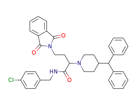 Molecular Structure of 1621342-95-7 (2-(4-benzhydrylpiperidin-1-yl)-N-(4-chlorobenzyl)-4-(1,3-dioxoisoindolin-2-yl)butanamide)
