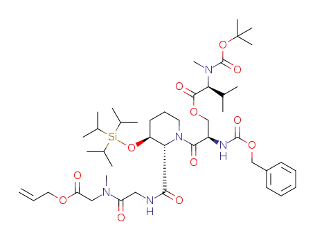 N-Cbz-D-Ser[N-Me-Boc-Val]-(S)-β-L-triisopropylsilyloxy-Pip-Gly-Sar allyl ester