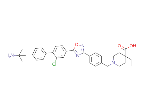 1-{4-[5-(2-chlorobiphenyl-4-yl)-[1,2,4]-oxadiazol-3-yl]-benzyl}-4-ethylpiperidine-4-carboxylic acid tert-butyl amine salt