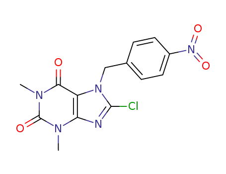 Molecular Structure of 1604-79-1 (8-chloro-1,3-dimethyl-7-(4-nitrobenzyl)-3,7-dihydro-1H-purine-2,6-dione)